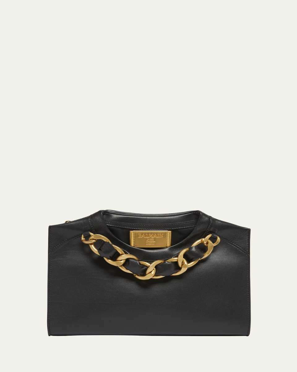 Crewneck T-Shirt Pouch Clutch Bag in Calfskin